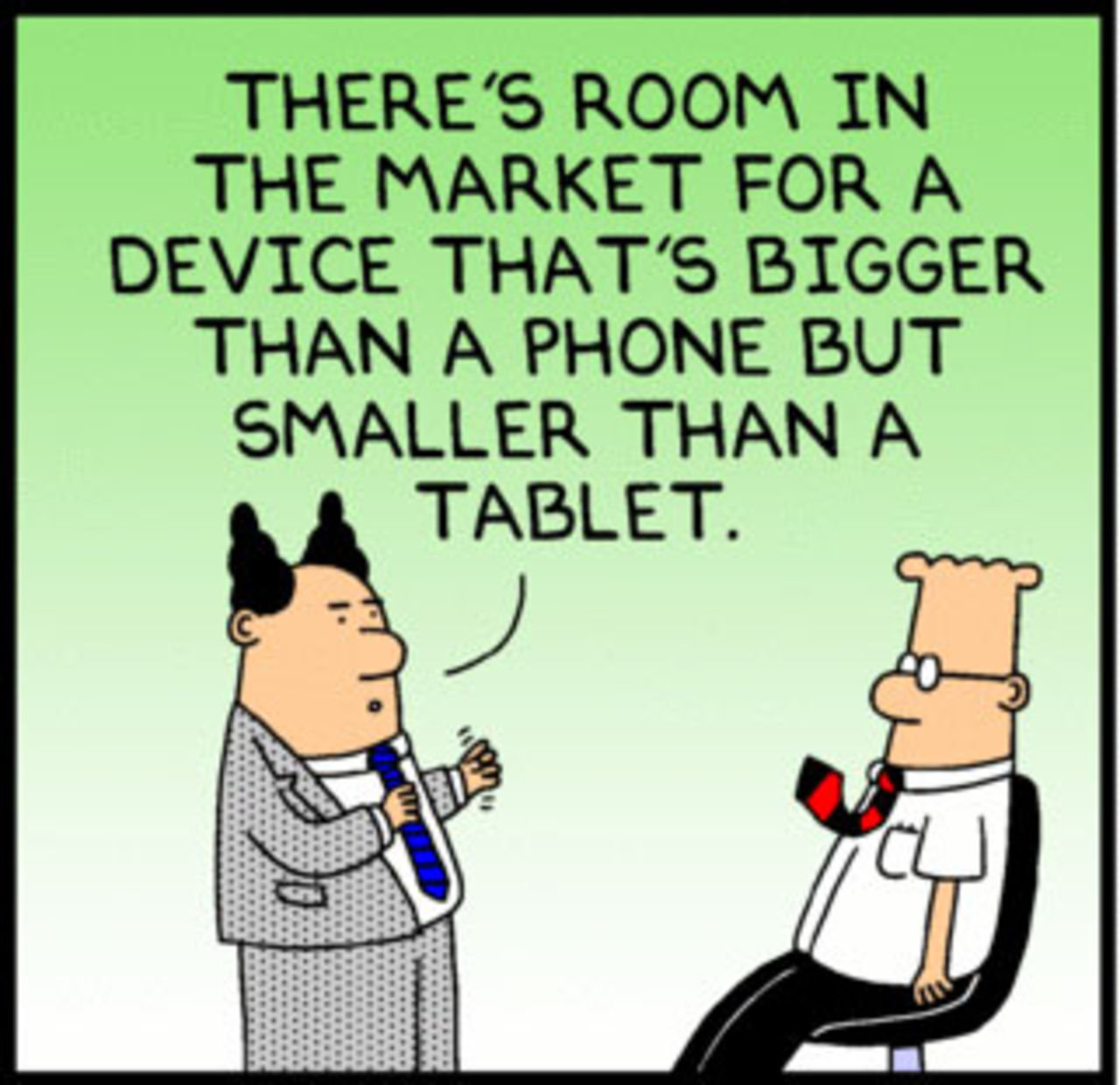 Dilbert hånar telefontableten