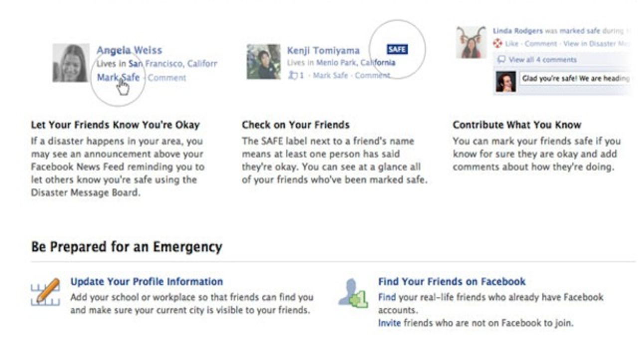Berätta att du är ok via Facebook