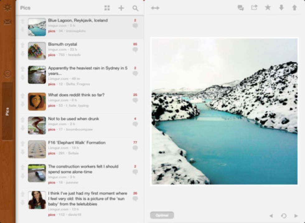 Snygg iPad-app för att läsa Reddit