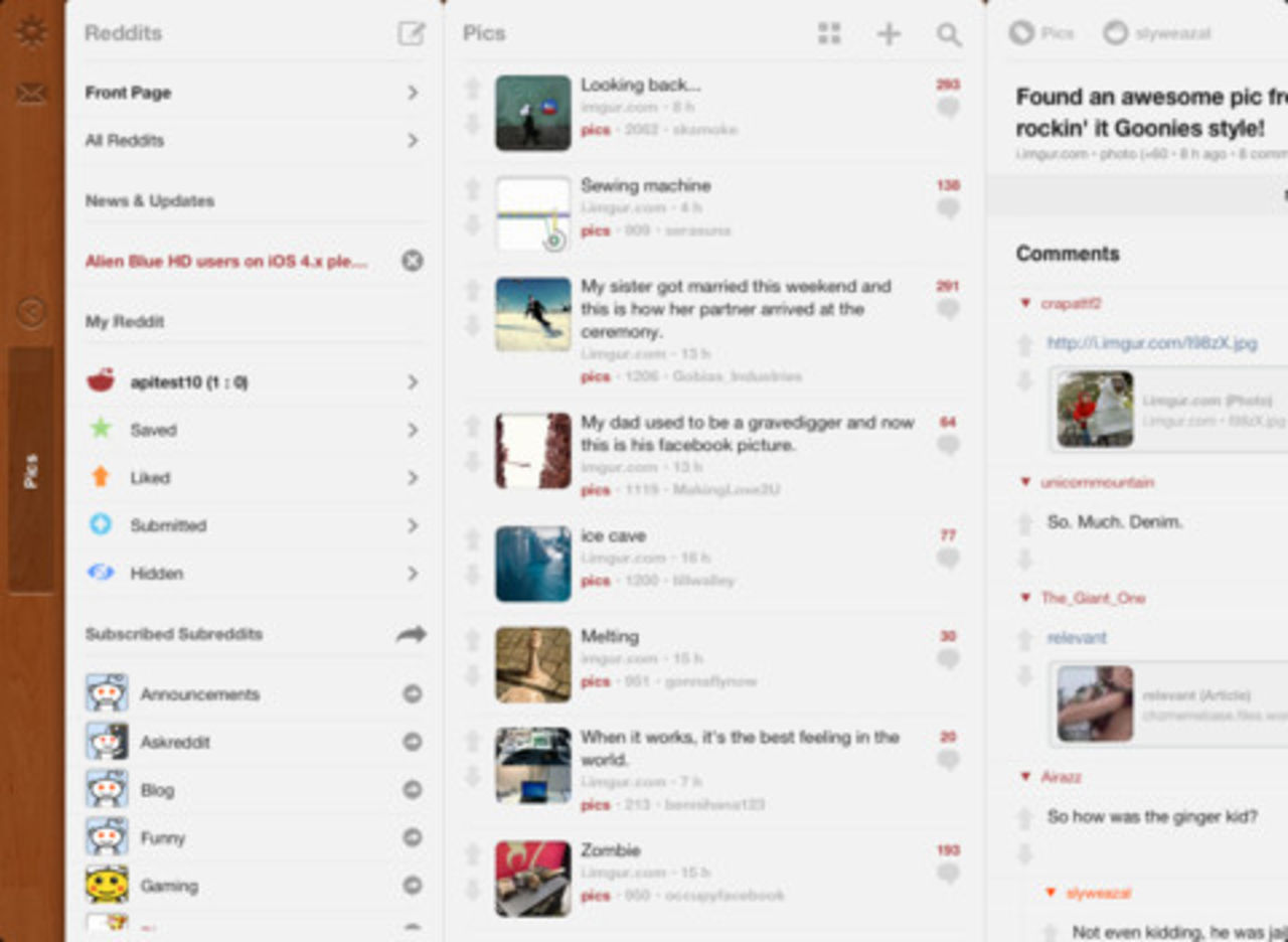 Snygg iPad-app för att läsa Reddit