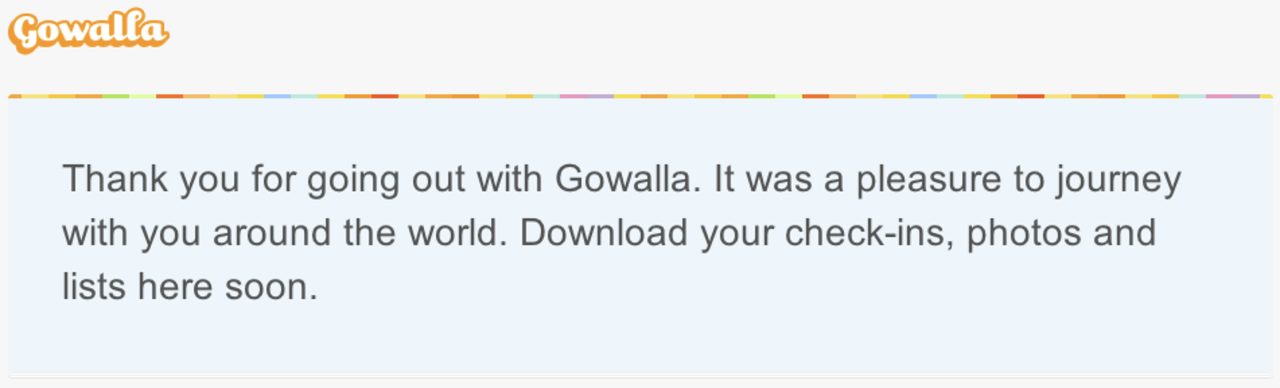 Gowalla säger tack och hej