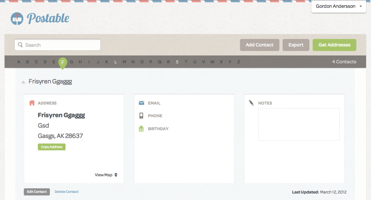 Låt dina vänner skapa din adressbok