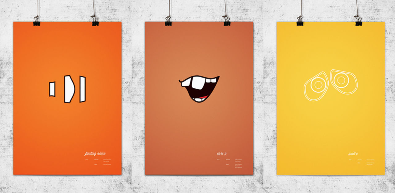 Minimalistiska Pixar-planscher