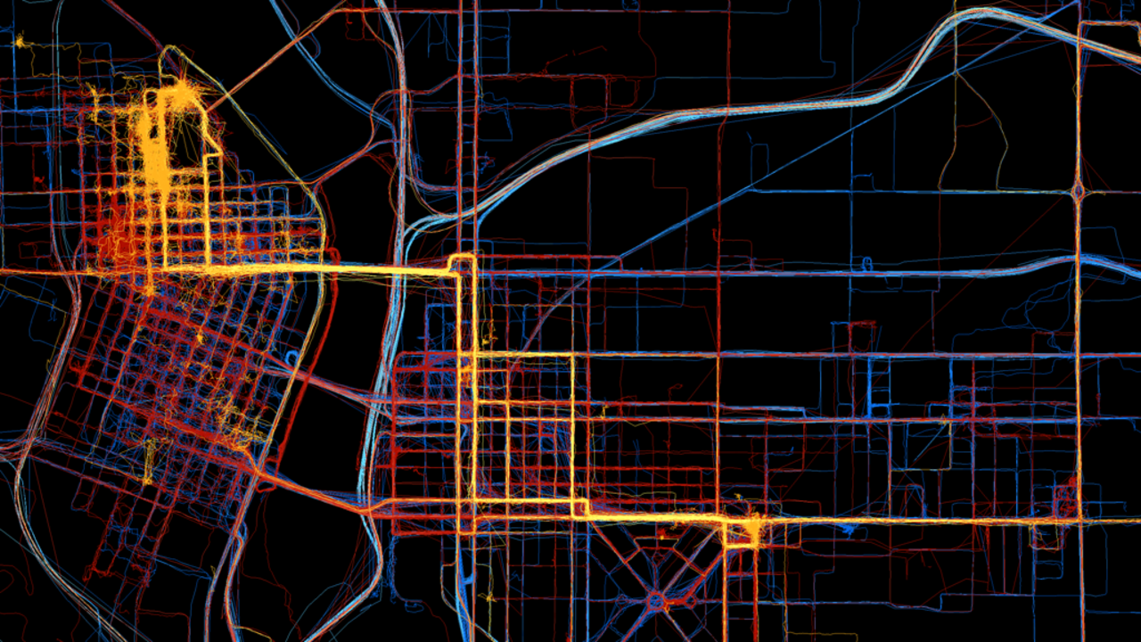 Så här ser tre års GPS-data från mobilen ut