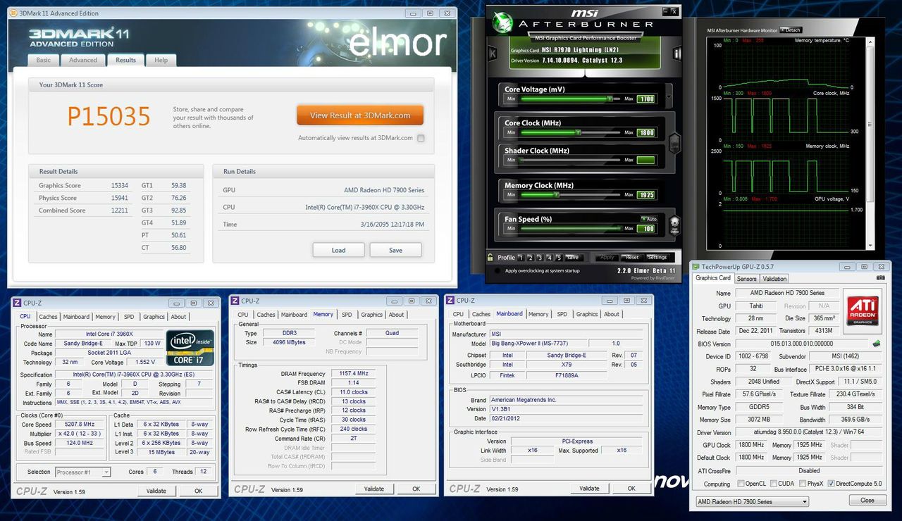 MSI R7970 Lightning överklockad till 1800 MHz
