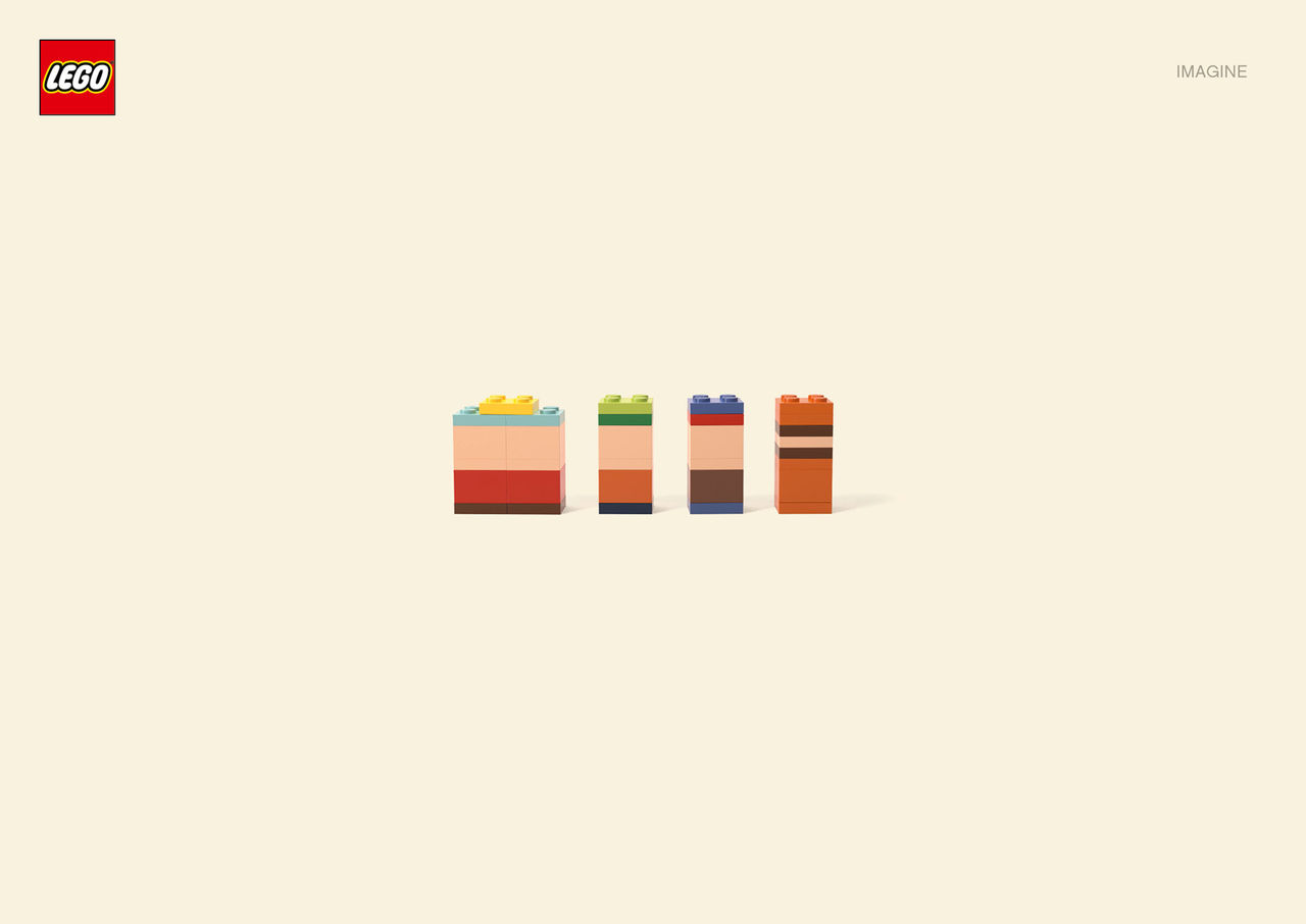 Minimalistiskt Lego härmar tecknade serier