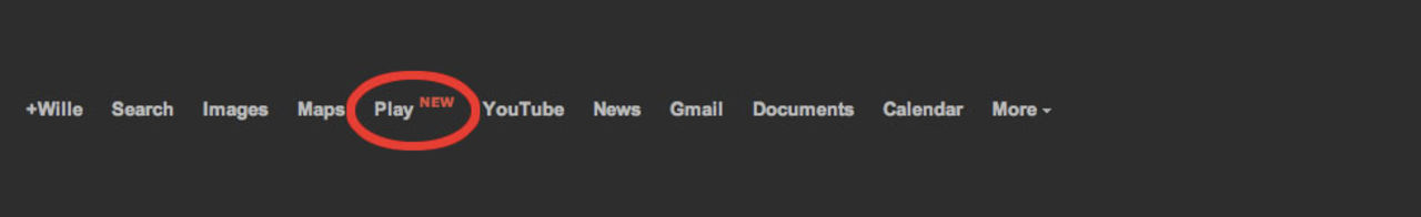 Nu finns Play i Googles toppmeny