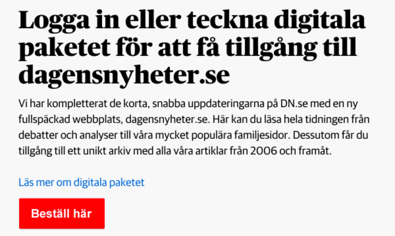 Idag lanserar Dagens Nyheter betalvägg