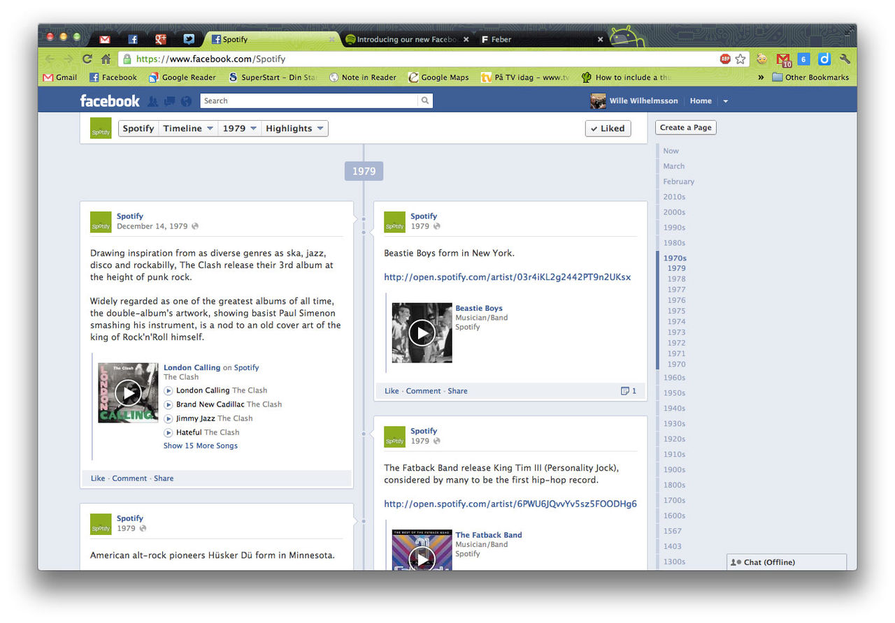 Musikhistoria med Spotify på Facebook