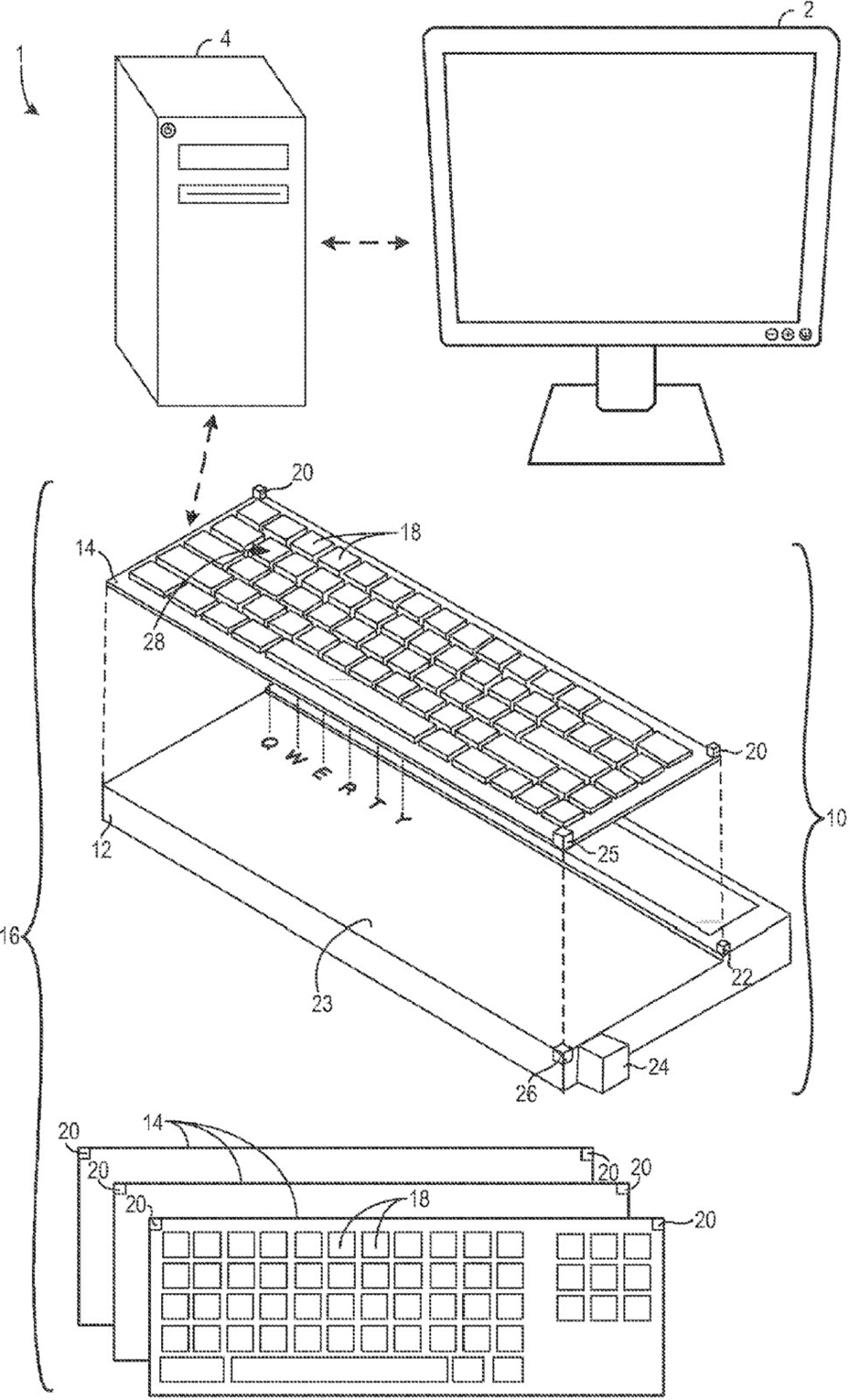 Microsoft tar patent på interaktiva tangentbord