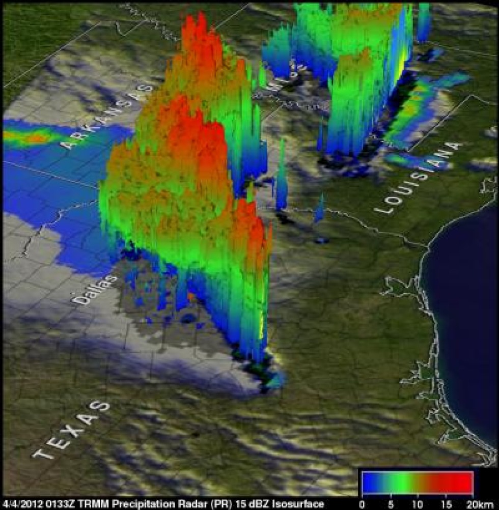 NASA gjorde en visualisering av veckans tornados