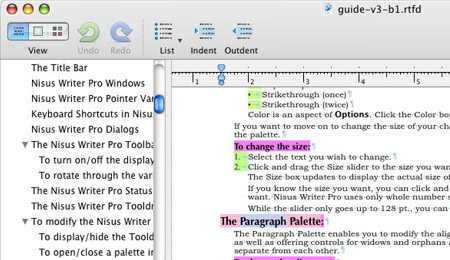 nisus writer pro space between footnotes