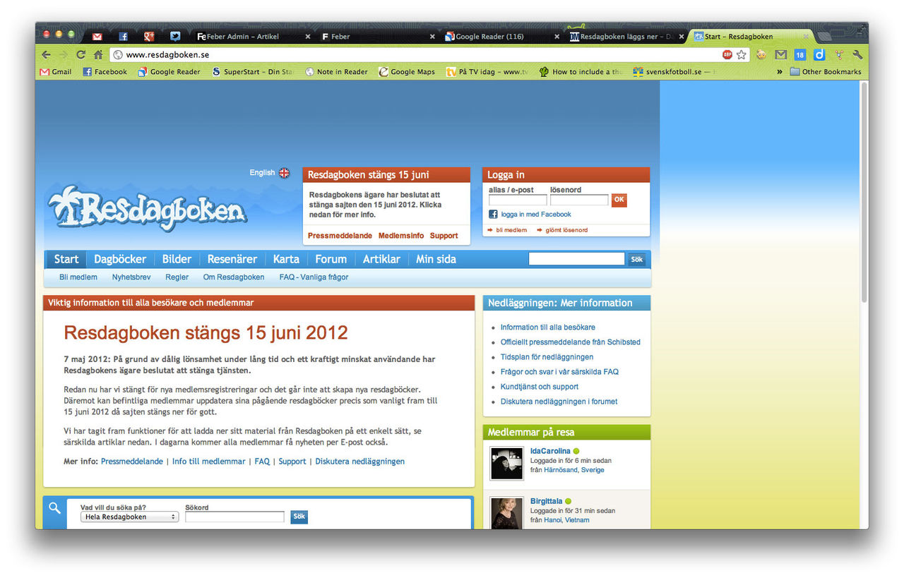 Hejdå Resdageboken!