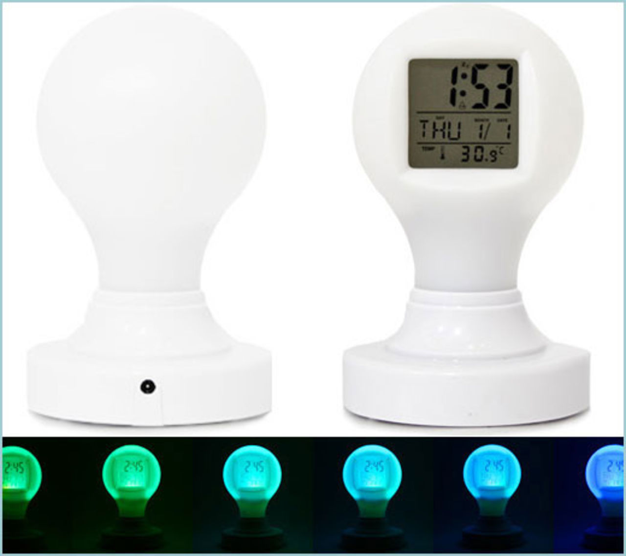 En väckarklocka som ser ut som en glödlampa