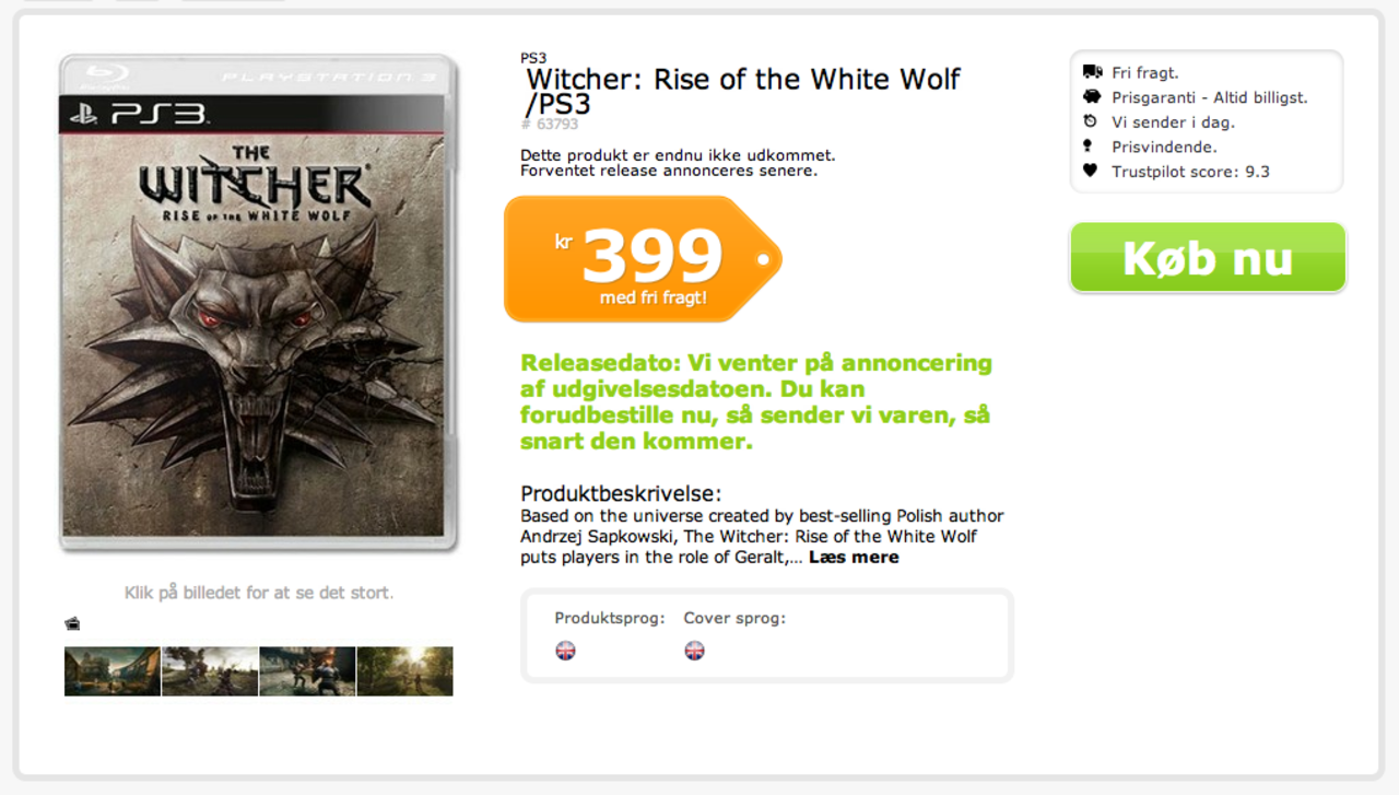 The Witcher till konsol