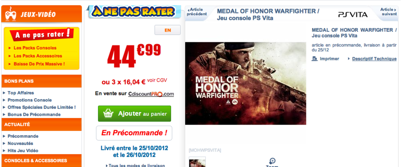 Återförsäljare listar Medal of Honor och Need for Speed