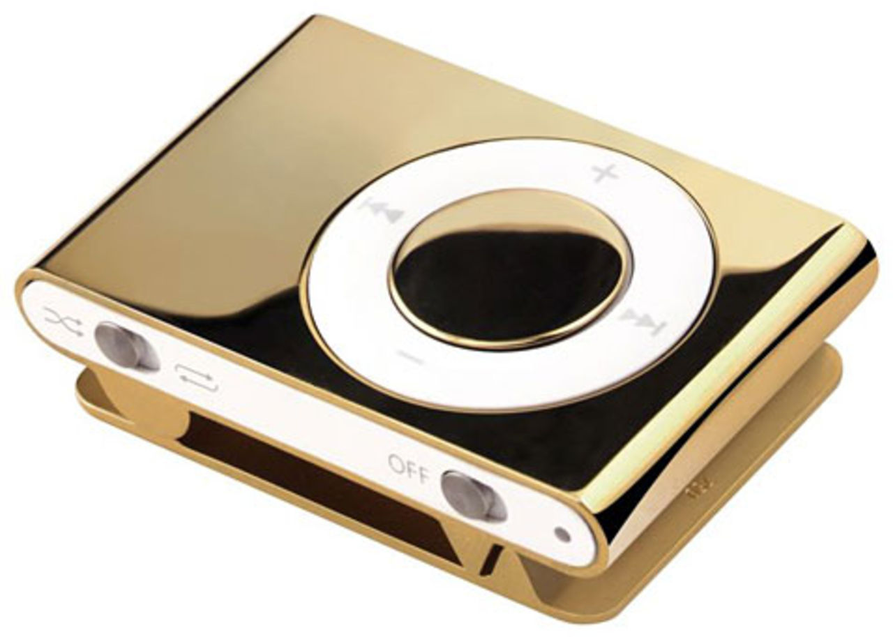 En iPod shuffle i guld för <nobr>14 000</nobr> euro