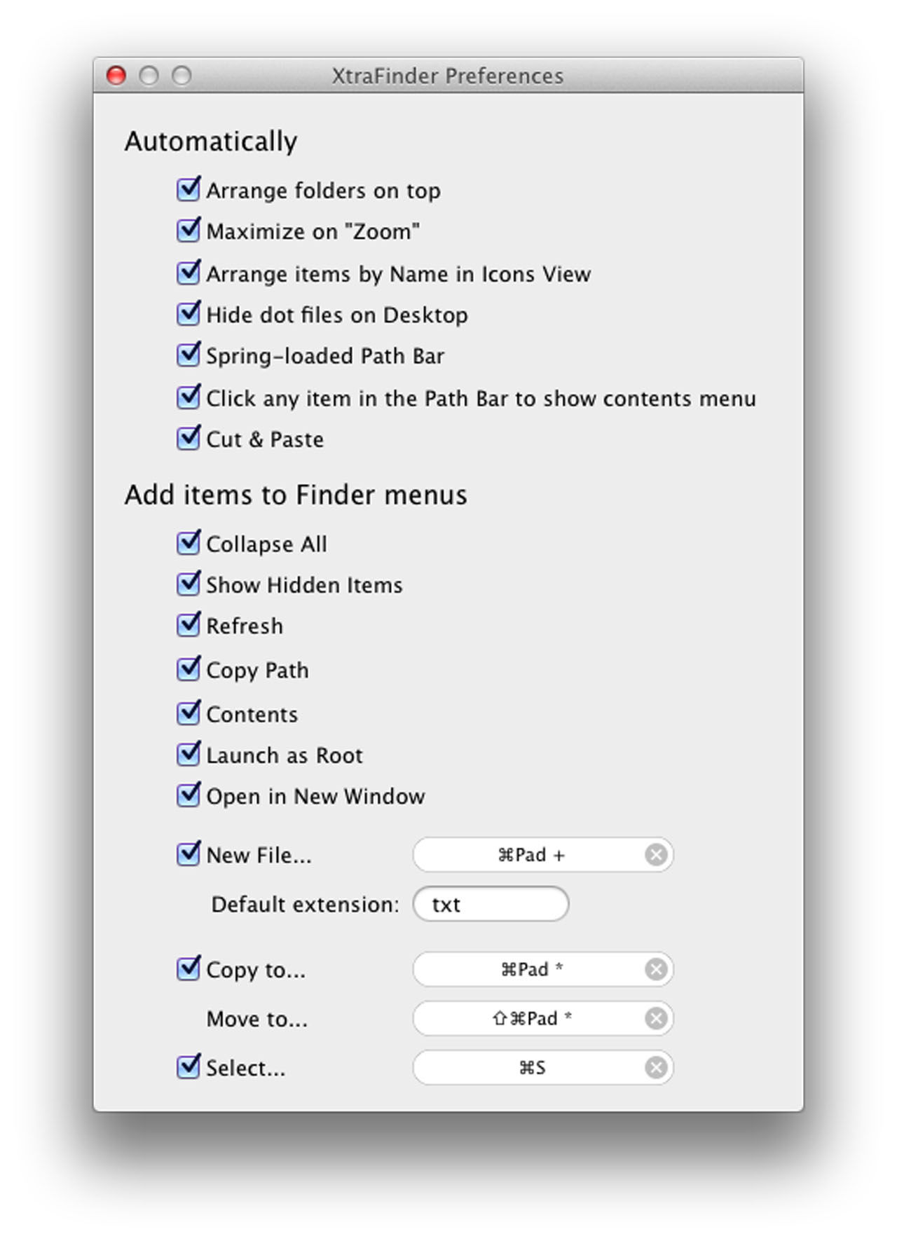 Fler funktioner för Finder