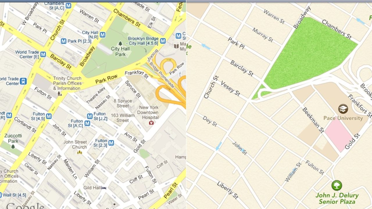 Google Maps vs Apple Maps