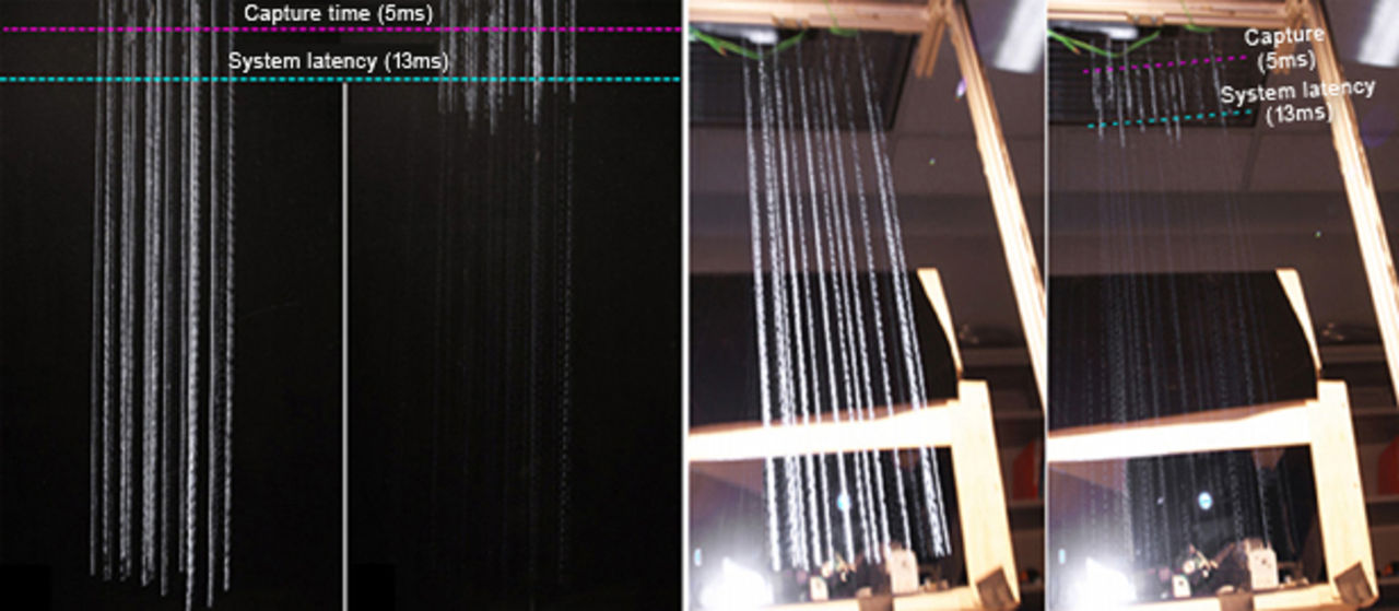 Strålkastare ser igenom regn och snö