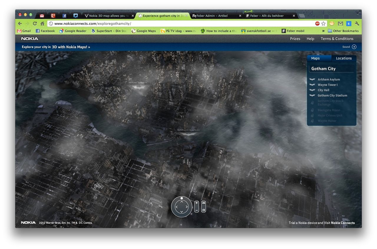 Utforska Gotham City med Nokias 3D-kartor