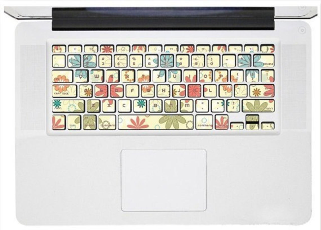 Blom-dekaler till tangentbordet
