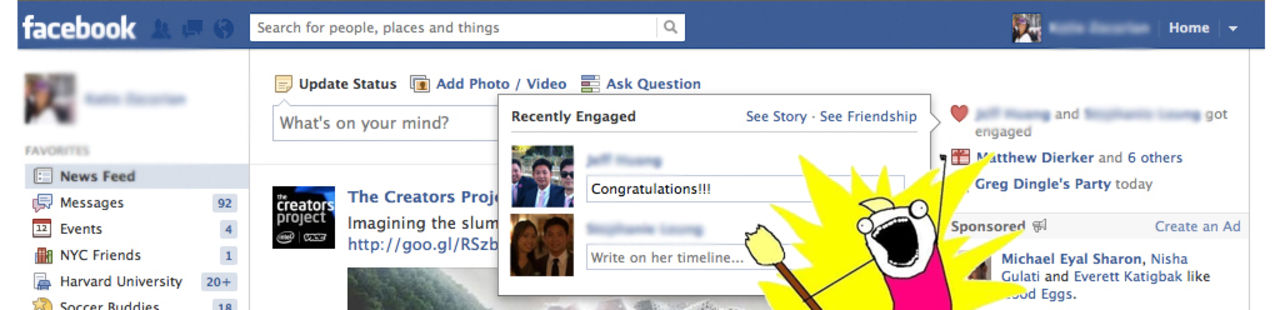 Giftermål och förlovningar nu som födelsedagar på Facebook
