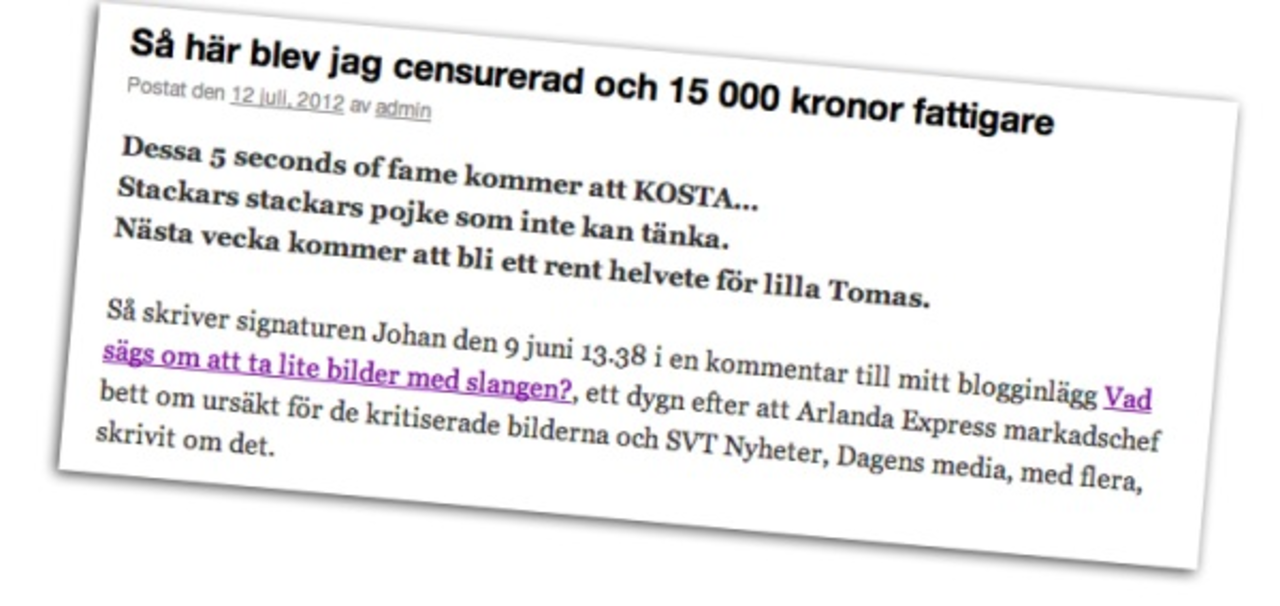 Insamling betalade Genusfotografens faktura