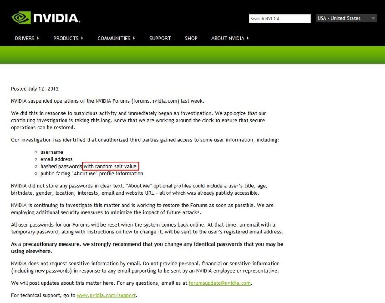 Nvidias forum hackat