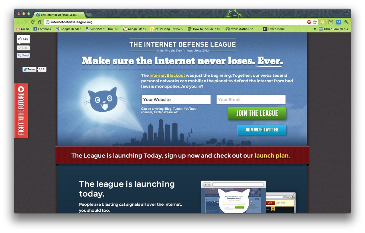 Internet Defense League vill bevara friheten på nätet