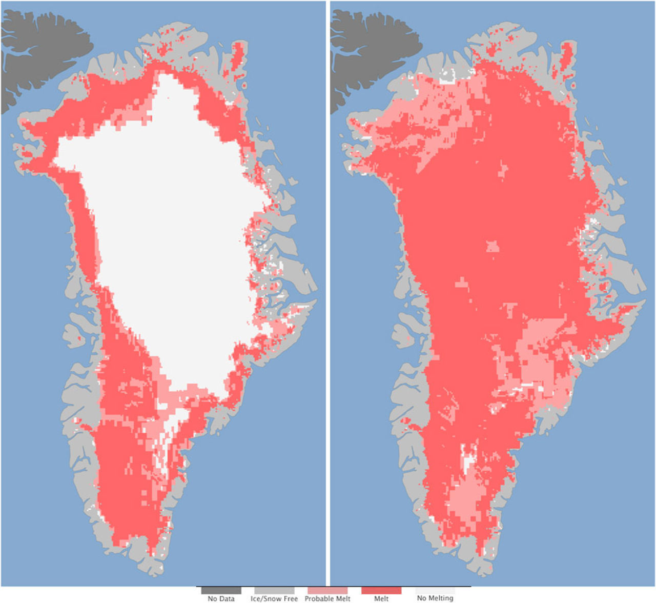 Massiv issmältning på Grönland