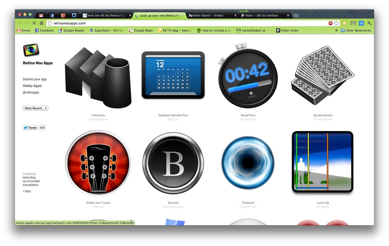 Retina Mac Apps samlar OS X-appar med Retina-stöd
