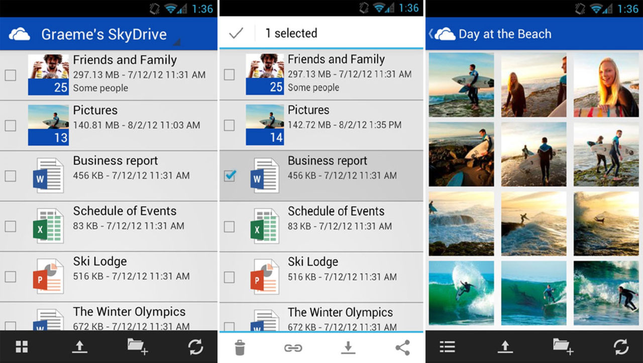 SkyDrive finns nu till Android