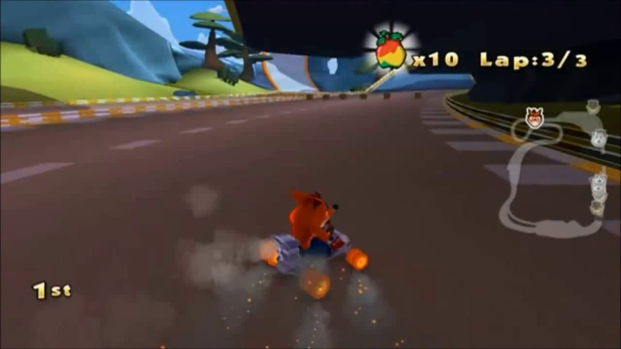 Bilder från ett nedlagt Crash Team Racing-spel