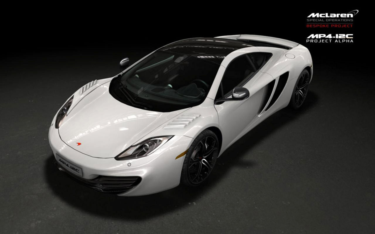 Broschyr-bilder visar McLaren MP4-12C Project Alpha