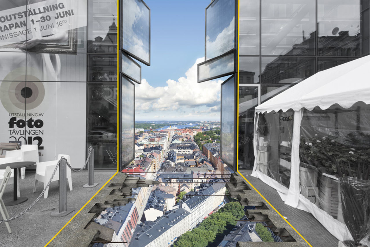 Skrapan i Stockholm får cool optisk illusion