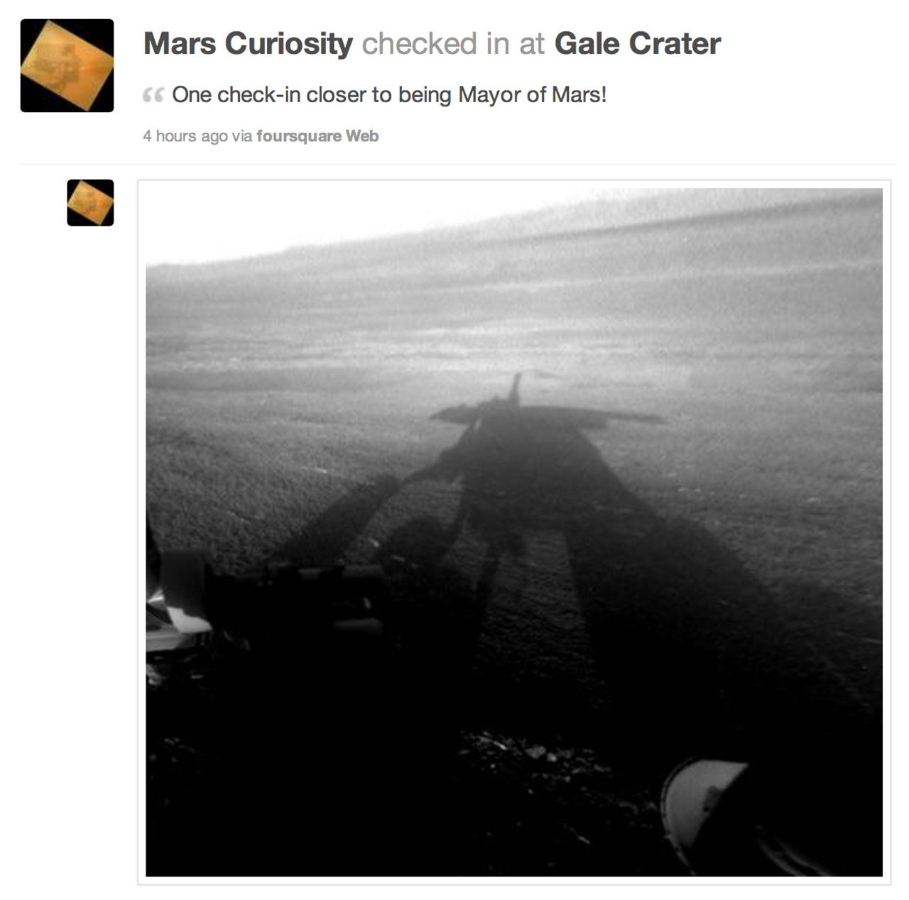 Curiosity har checkat in på Mars