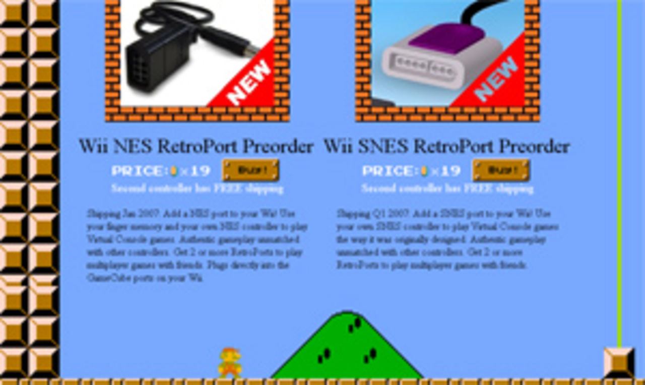 NES- & SNES-adaptrar till Wii