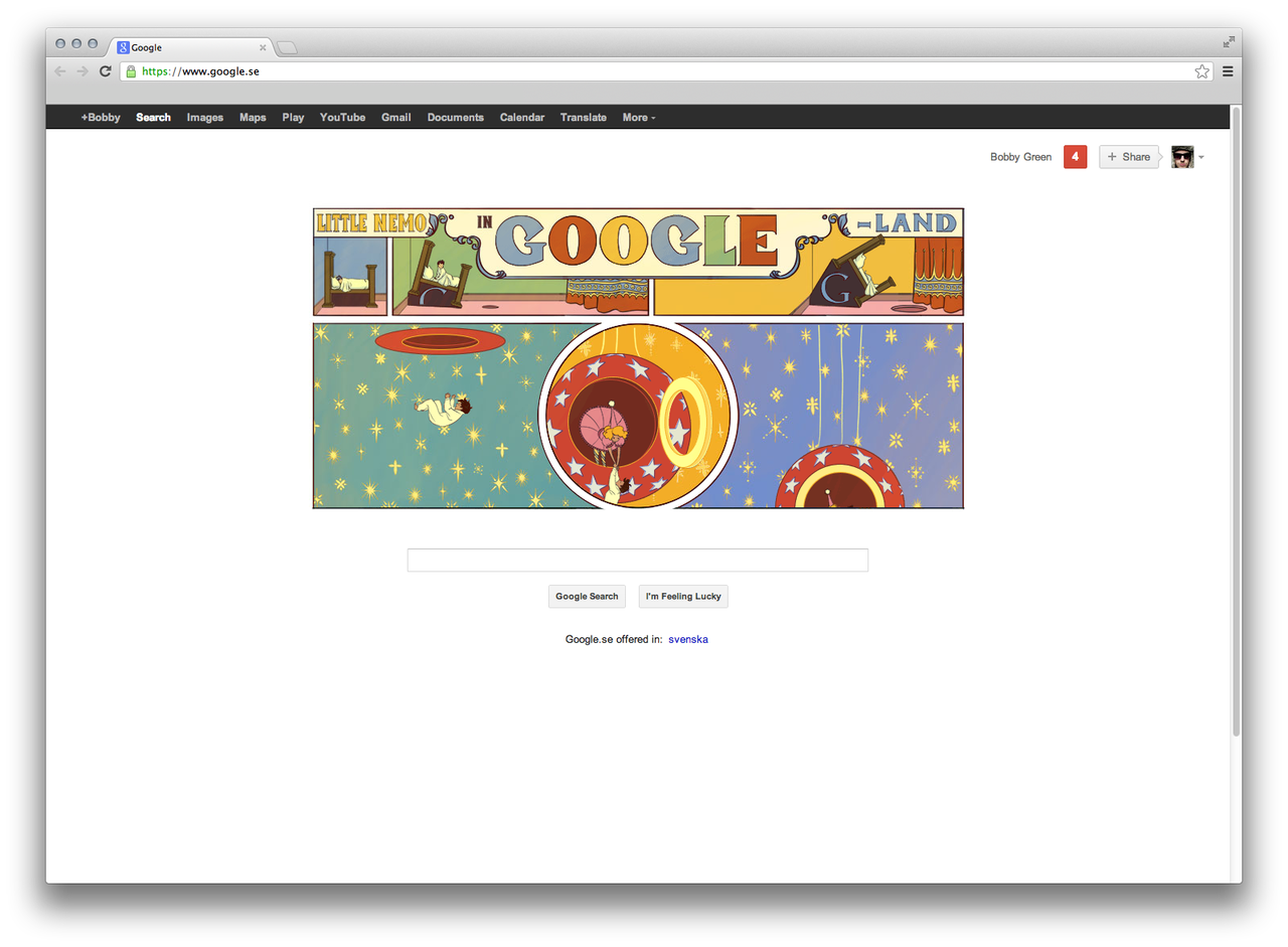 Google hyllar Winsor McCay idag