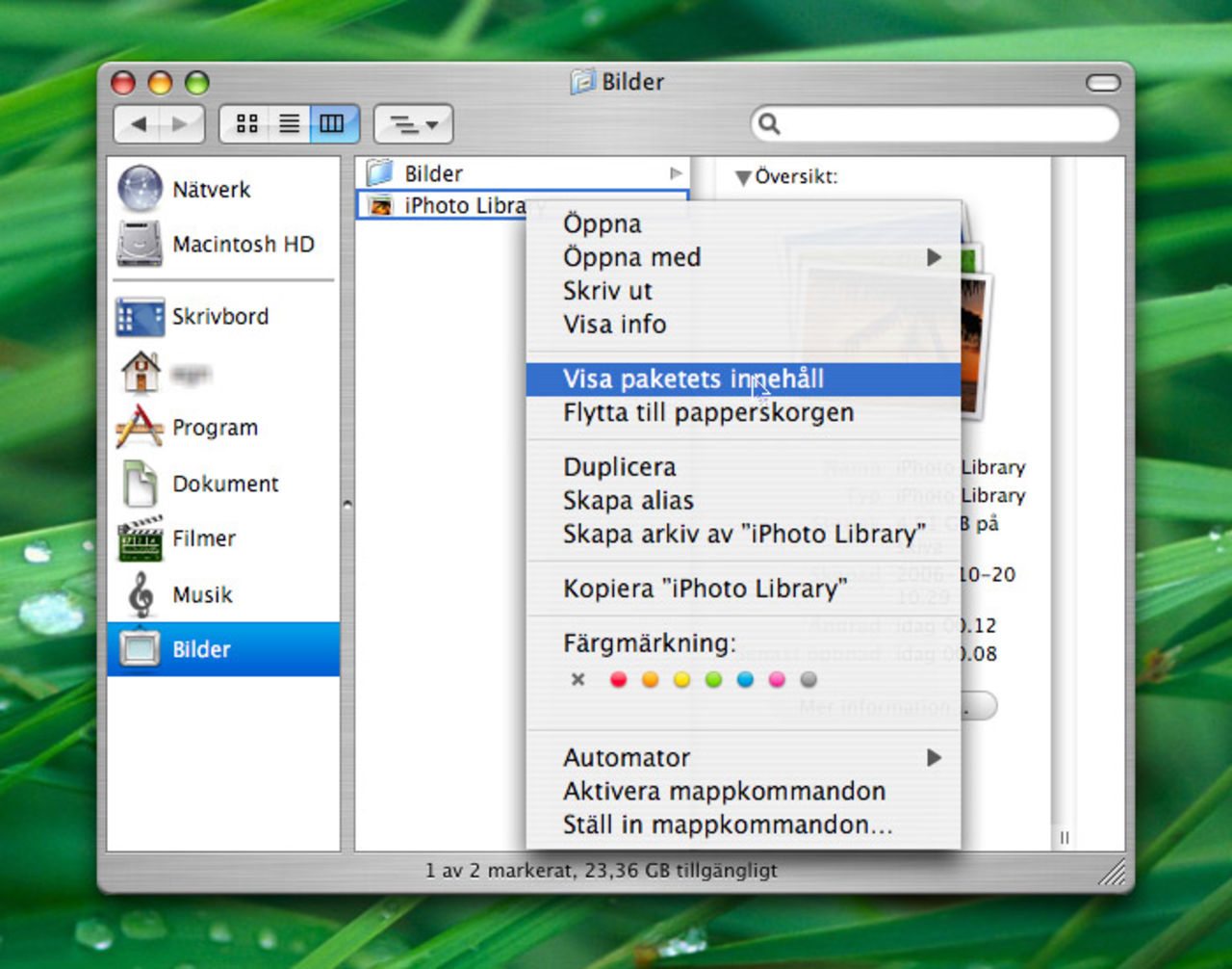 iPhoto '08: Hitta dina bilder i Findern