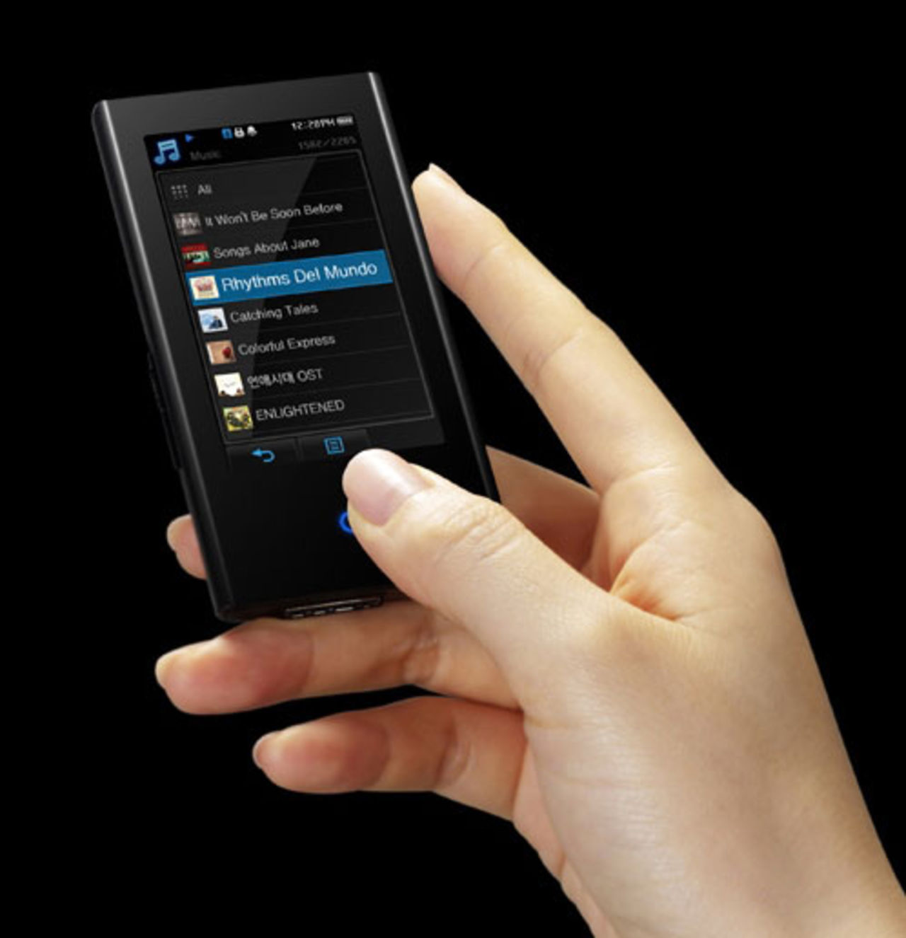 Mediaspelare med pekskärm