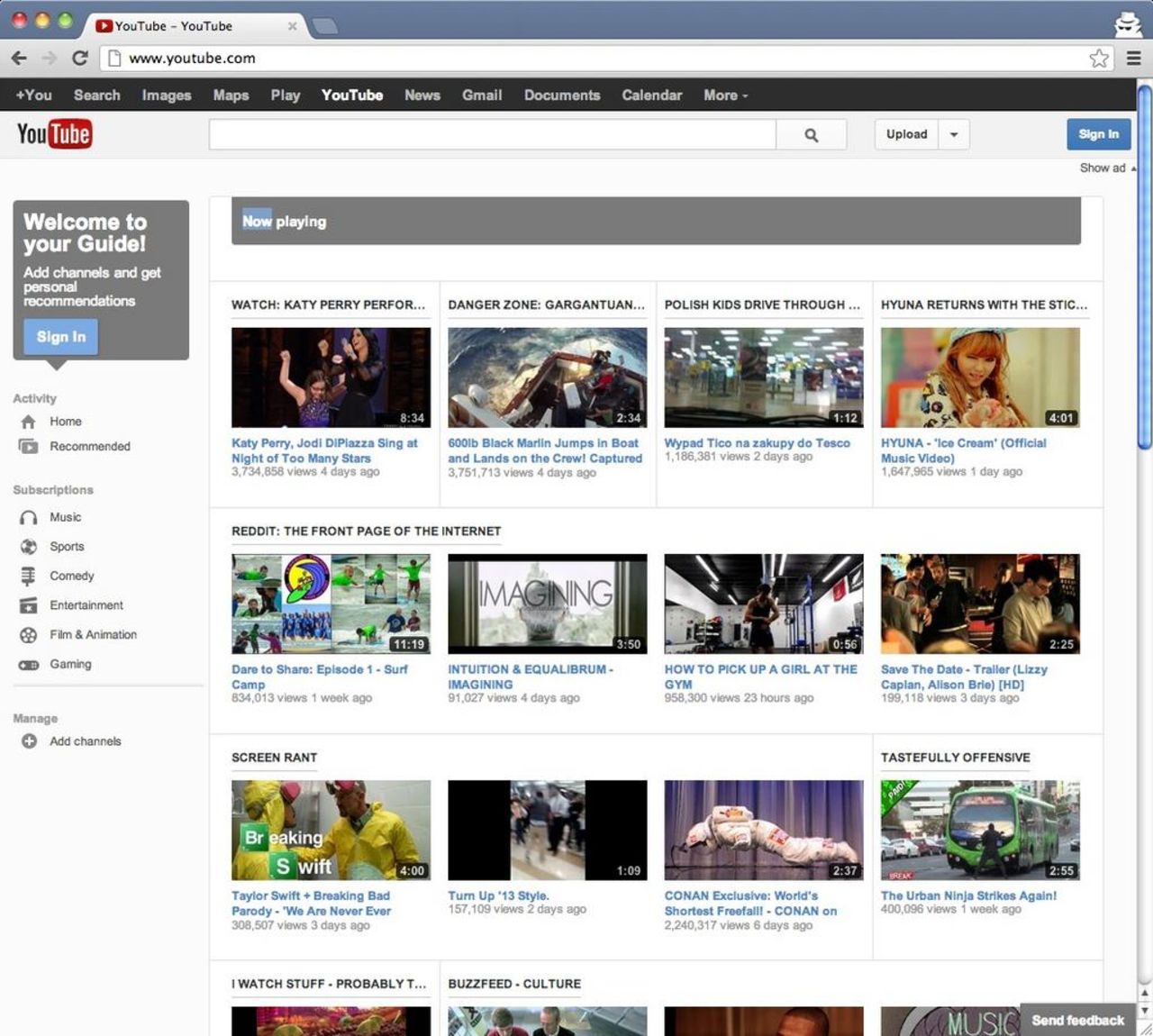 YouTube designar om lite grann