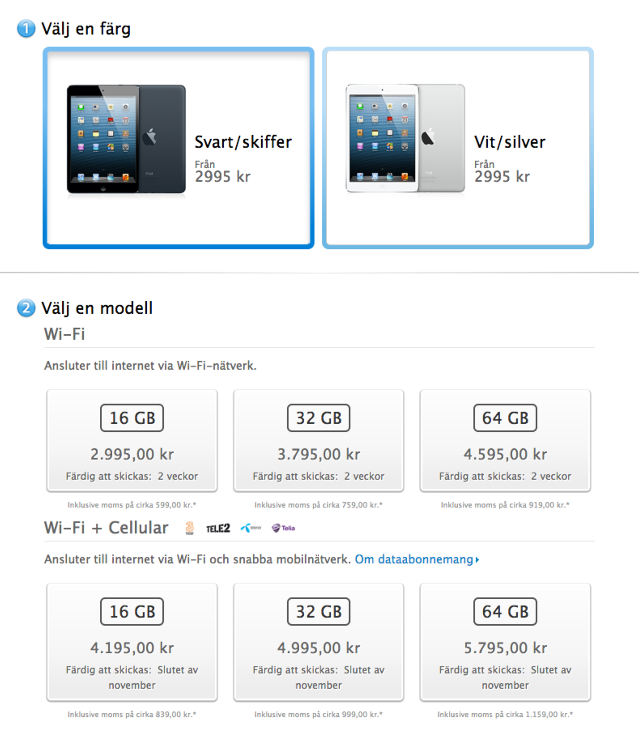 Idag kan du beställa iPad mini