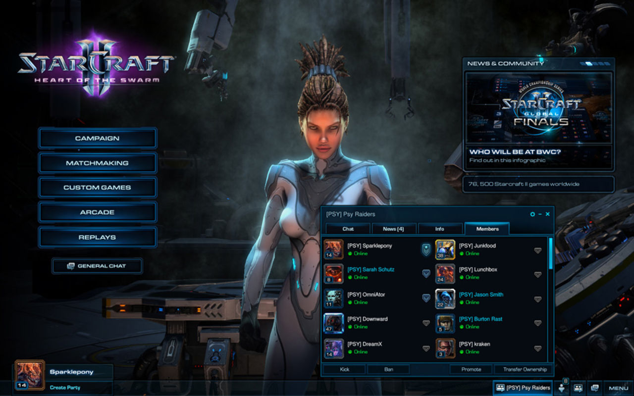 Stöd för klaner i StarCraft II: Heart of the Swarm