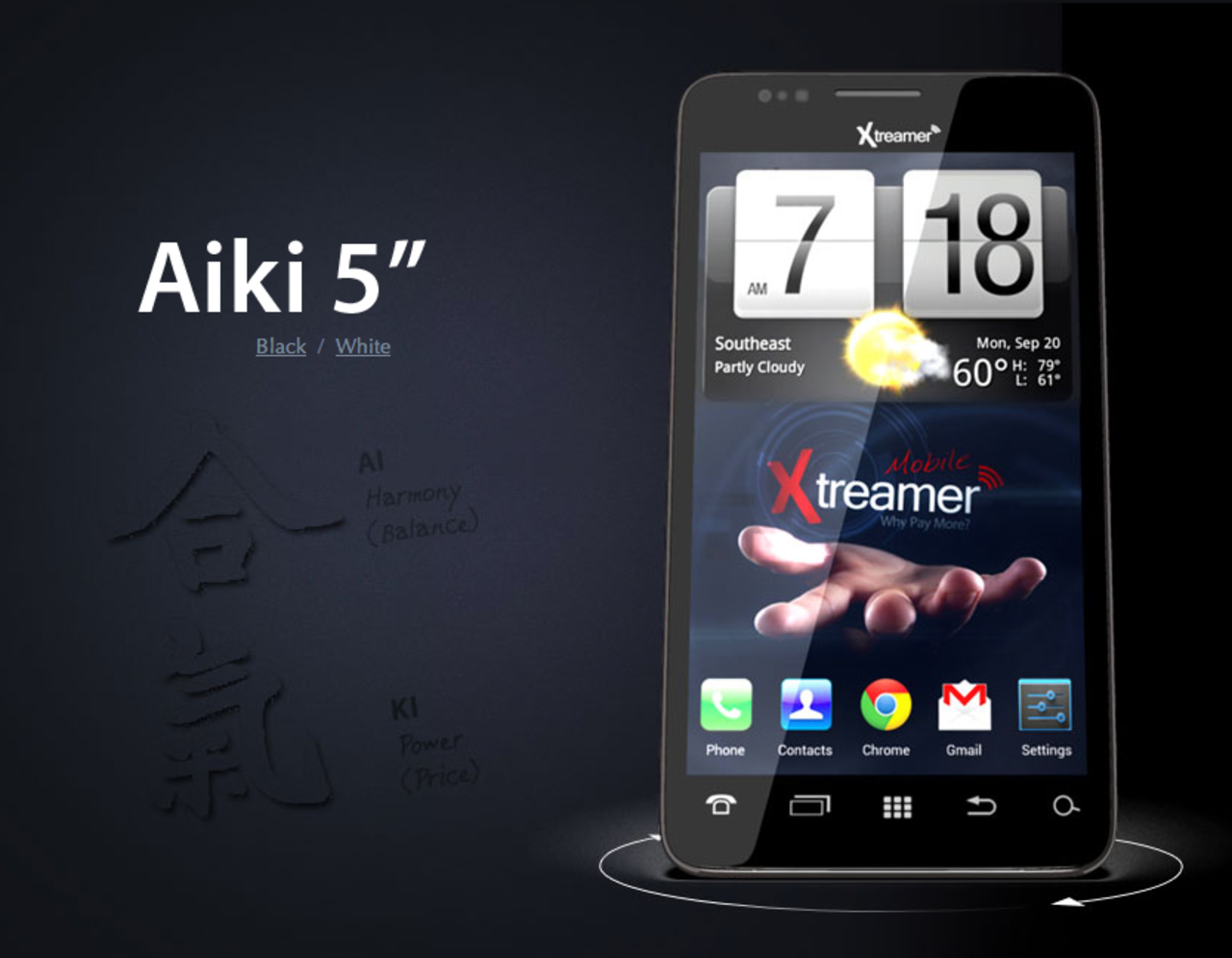 Budget-telefon med femtumsskärm