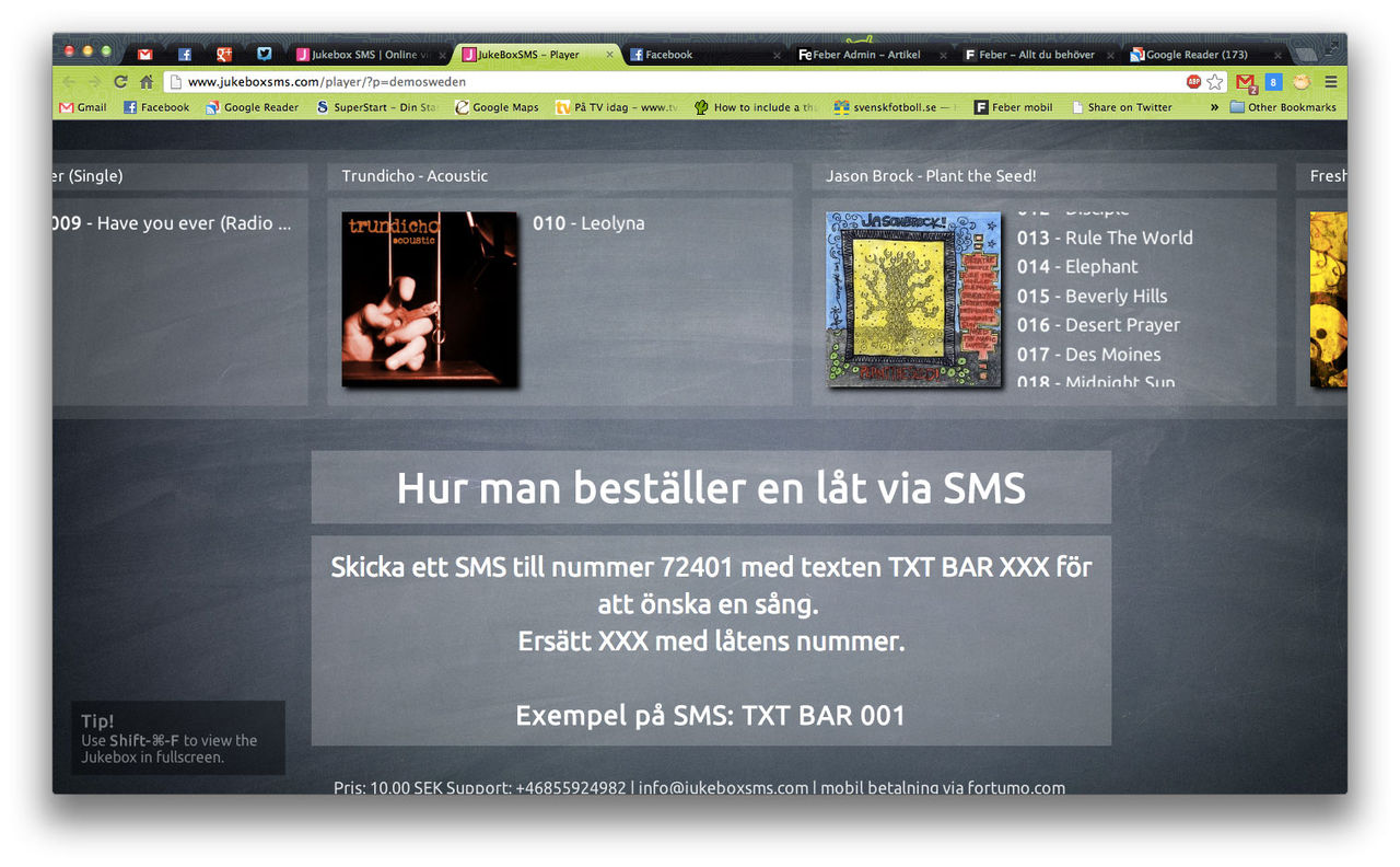 JukeboxSms - onlinebaserad Jukebox