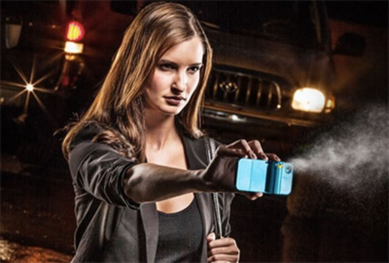 iPhone-skydd som kan pepparspraya