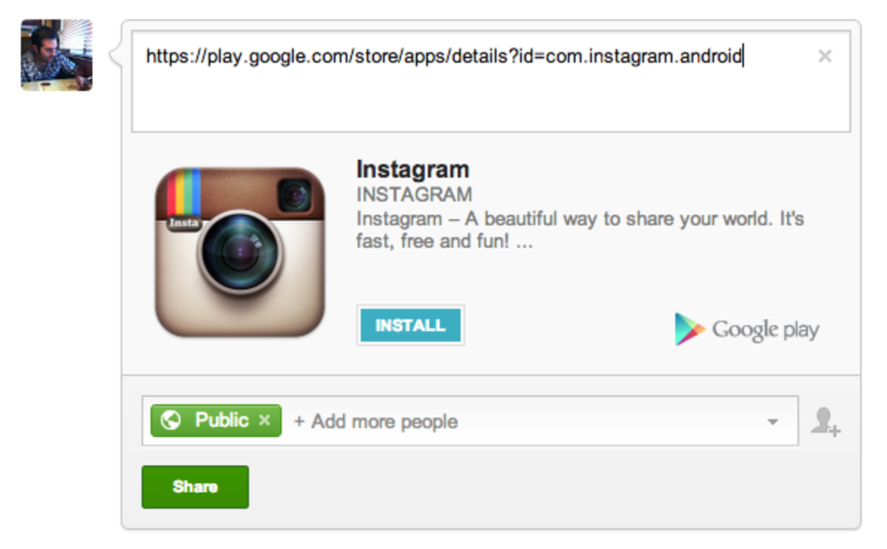 Installera Android-appar direkt från Google+