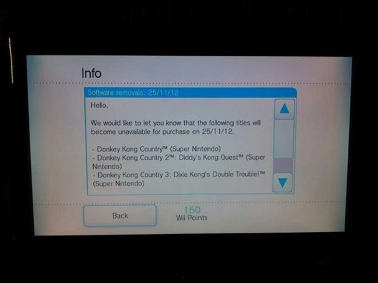 Donkey Kong Countryspel försvinner från Virtual Console
