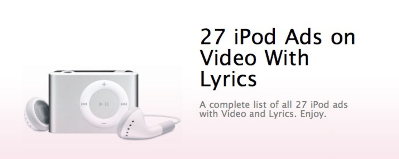 Komplett lista över alla iPod-reklamklipp